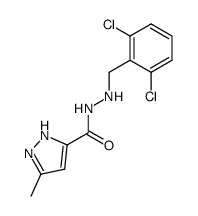 5-Methyl-2H-pyrazole-3-carboxylic acid N'-(2,6-dichloro-benzyl)-hydrazide Structure