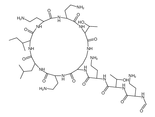 (2S,3R)-2-[[(2S)-4-amino-2-formamidobutanoyl]amino]-N-[(2S)-4-amino-1-oxo-1-[[(3S,6S,9S,12S,15R,18S,21S)-6,9,18-tris(2-aminoethyl)-12-[(2S)-butan-2-yl]-3-[(1R)-1-hydroxyethyl]-15-(2-methylpropyl)-2,5,8,11,14,17,20-heptaoxo-1,4,7,10,13,16,19-heptazacyclotr Structure