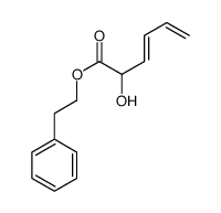 2-phenylethyl 2-hydroxyhexa-3,5-dienoate结构式