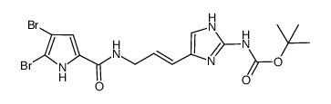 tert-butyl (E)-[4-(3-(4,5-dibromo-1H-pyrrole-2-carboxamido)prop-1-enyl)-1H-imidazol-2-yl]carbamate结构式