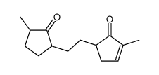 2-methyl-5-[2-(3-methyl-2-oxocyclopentyl)ethyl]cyclopent-2-en-1-one Structure