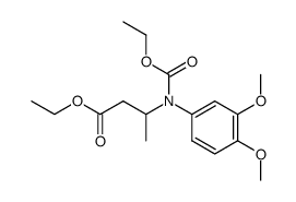 ethyl 3-[(3,4-dimethoxy-N-ethoxycarbonyl)anilino]butanoate结构式