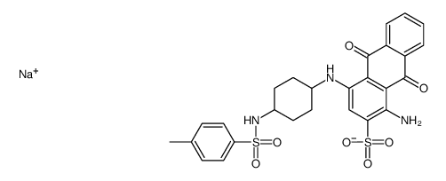 sodium 1-amino-9,10-dihydro-4-[[4-[[(4-methylphenyl)sulphonyl]amino]cyclohexyl]amino]-9,10-dioxoanthracene-2-sulphonate结构式