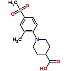 1-[2-Methyl-4-(methylsulfonyl)phenyl]-4-piperidinecarboxylic acid Structure