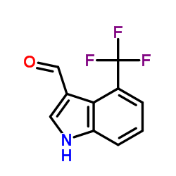 4-(三氟甲基)-1H-吲哚-3-甲醛结构式
