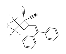 4-(2,2-diphenylvinyl)-2,2-bis(trifluoromethyl)cyclobutane-1,1-dicarbonitrile结构式