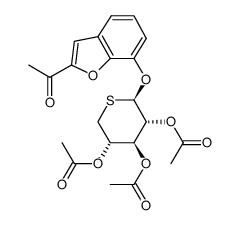 2-acetyl-7-benzofuranyl 2,3,4-tri-O-acetyl-5-thio-β-D-xylopyranoside结构式