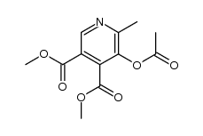 5-acetoxy-6-methyl-pyridine-3,4-dicarboxylic acid dimethyl ester Structure
