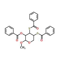 Lyxopyranoside, methyl3,4-dithio-, tribenzoate, b-L- (7CI,8CI) Structure