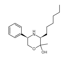 (3S,5R)-3-hexyl-2-methyl-5-phenylmorpholin-2-ol结构式