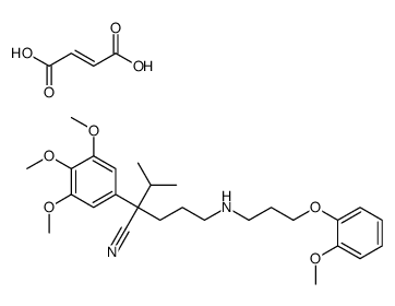 (E)-but-2-enedioic acid,5-[3-(2-methoxyphenoxy)propylamino]-2-propan-2-yl-2-(3,4,5-trimethoxyphenyl)pentanenitrile结构式