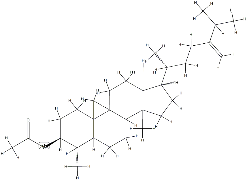 4α,14-Dimethyl-9β,19-cyclo-5α-ergost-24(28)-en-3β-ol acetate结构式