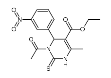 ethyl 3-acetyl-6-methyl-4-(3-nitrophenyl)-3,4-dihydropyrimidine-2(1H)thione-5-carboxylate结构式