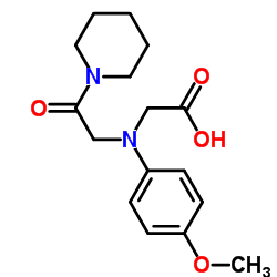{(4-Methoxyphenyl)[2-oxo-2-(1-piperidinyl)ethyl]amino}acetic acid结构式