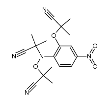 N-[2-(1-cyano-1-methyl-ethoxy)-4-nitro-phenyl]-N,O-bis-(1-cyano-1-methyl-ethyl)-hydroxylamine structure