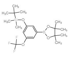 3-(t-Butyldimethysilyloxy)-5-trifluoromethoxyphenylboronic acid,pinacol ester structure