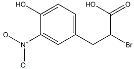 2-Bromo-3-(4-hydroxy-3-nitro-phenyl)-propionic acid结构式