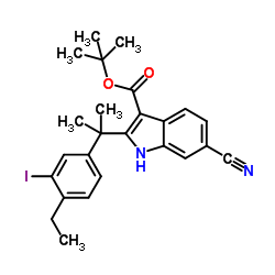 6-氰基-2-(2-(4-乙基-3-碘苯基)丙-2-基)-1H-吲哚-3-羧酸叔丁酯图片