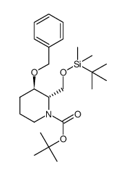 tert-butyl (2S,3R)-3-(benzyloxy)-2-((tert-butyldimethylsilyloxy)methyl)piperidine-1-carboxylate Structure