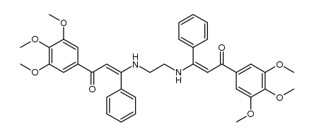 N,N'-bis[3-oxo-1-phenyl-3-(3,4,5-trimethoxyphenyl)prop-1-en-1-yl]ethane-1,2-diamine结构式