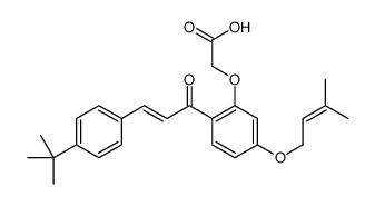 2-[2-[(E)-3-(4-tert-butylphenyl)prop-2-enoyl]-5-(3-methylbut-2-enoxy)phenoxy]acetic acid Structure