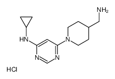 [6-(4-Aminomethyl-piperidin-1-yl)-pyrimidin-4-yl]-cyclopropyl-amine hydrochloride structure