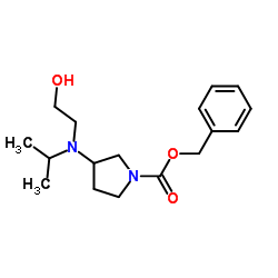 Benzyl 3-[(2-hydroxyethyl)(isopropyl)amino]-1-pyrrolidinecarboxylate结构式