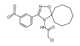 2-chloro-N-(3-(3-nitrophenyl)-1-oxa-2,4-diazaspiro[4.7]dodec-2-en-4-yl)acetamide结构式