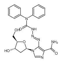 5-(N',N'-diphenylcarbamoyl)triazene-2'-deoxyribofuranosyl imidazole-4-carboxamide Structure