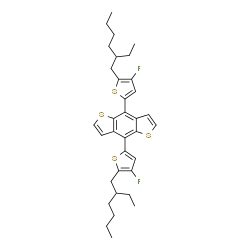 4,8-双[5-(2-乙基己基)-4-氟-2-噻吩基]苯并[1,2-B:4,5-B']二噻吩结构式