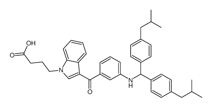 4-[3-[3-[bis[4-(2-methylpropyl)phenyl]methylamino]benzoyl]indol-1-yl]butanoic acid结构式