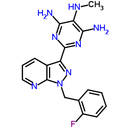 2-[1-(2-Fluorobenzyl)-1H-pyrazolo[3,4-b]pyridin-3-yl]-N5-methyl-4,5,6-pyrimidinetriamine结构式