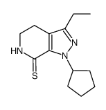 1-cyclopentyl-3-ethyl-7-thio-4,5,6,7-tetrahydro-1H-pyrazolo[3,4-c]pyridine结构式