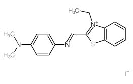 Benzothiazolium,2-[[[4-(dimethylamino)phenyl]imino]methyl]-3-ethyl-, iodide (1:1) Structure