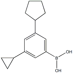 3-Cyclopropyl-5-(cyclopentyl)phenylboronic acid结构式