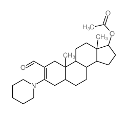 5a-Androst-2-ene-2-carboxaldehyde,17b-hydroxy-3-piperidino-, acetate(ester) (8CI) structure