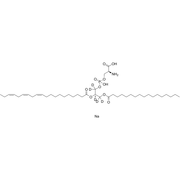 1-Heptadecanoyl-2-eicosatrienoyl-sn-glycero-3-phospho- L-serine-d5 sodium Structure