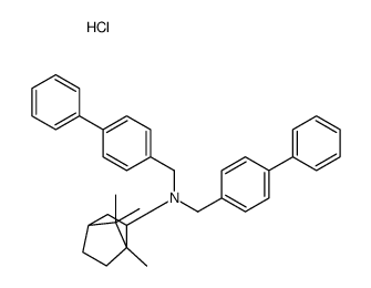 bis[(4-phenylphenyl)methyl]-(4,7,7-trimethyl-3-bicyclo[2.2.1]heptanyl)azanium,chloride Structure
