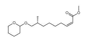 Methyl (2Z,8R)-8-methyl-9-(tetrahydro-2H-pyran-2-yloxy)-non-2-enoate结构式