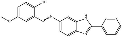 Phenol, 4-methoxy-2-[[(2-phenyl-1H-benzimidazol-6-yl)imino]methyl]- Structure