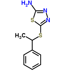 5-(1-PHENYLETHYLSULFANYL)-[1,3,4]THIADIAZOL-2-YLAMINE structure