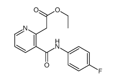 Ethyl {3-[(4-fluoroanilino)carbonyl]pyridin-2-yl}acetate, 2-(2-Ethoxy-2-oxoethyl)-N-(4-fluorophenyl)pyridine-3-carboxamide结构式