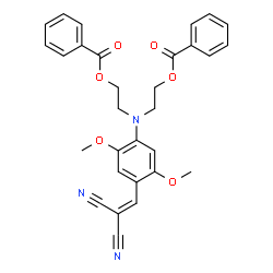 2-[[4-[Bis[2-(benzoyloxy)ethyl]amino]-2,5-dimethoxyphenyl]methylene]propanedinitrile结构式