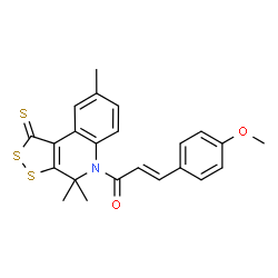 (2E)-3-(4-methoxyphenyl)-1-(4,4,8-trimethyl-1-thioxo-1,4-dihydro-5H-[1,2]dithiolo[3,4-c]quinolin-5-yl)prop-2-en-1-one Structure