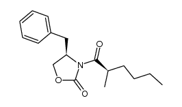 (2R',4R)-3-(2-methylhexanoyl)-4-benzyl-2-oxazolidinone结构式