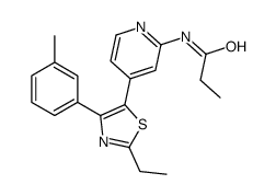 N-[4-[2-ethyl-4-(3-methylphenyl)-1,3-thiazol-5-yl]pyridin-2-yl]propanamide Structure