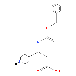 3-(Cbz-氨基)-3-(4-哌啶基)丙酸结构式