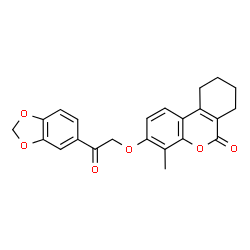 3-[2-(1,3-benzodioxol-5-yl)-2-oxoethoxy]-4-methyl-7,8,9,10-tetrahydrobenzo[c]chromen-6-one结构式