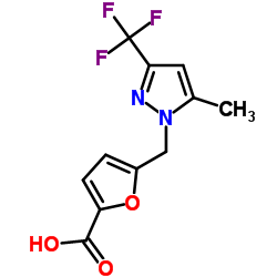 5-{[5-Methyl-3-(trifluoromethyl)-1H-pyrazol-1-yl]methyl}-2-furoic acid结构式