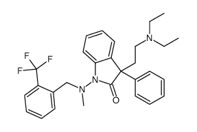 3-[2-(diethylamino)ethyl]-1-[methyl-[[2-(trifluoromethyl)phenyl]methyl]amino]-3-phenylindol-2-one结构式